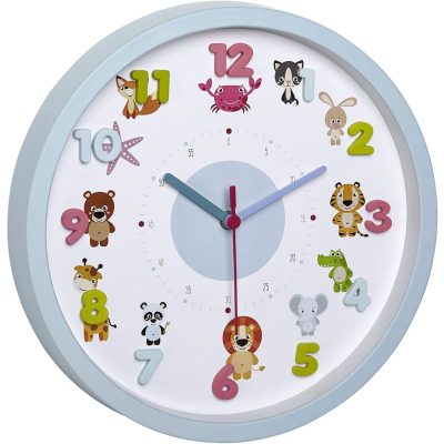 Ceas de perete pentru copii, silentios, cu animale si cifre 3D, TFA Little Animals 60.3051.14 - Ceas de Perete - Mercaton Store