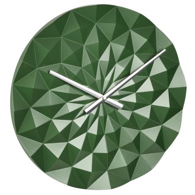 Ceas geometric de precizie, analog, de perete, creat de designer, model DIAMOND, verde metalic, TFA 60.3063.04 - Ceas de Perete - Mercaton Store