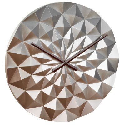 Ceas geometric de precizie, analog, de perete, creat de designer, model DIAMOND, roz auriu metalic, TFA 60.3063.51 - Ceas de Perete - Mercaton Store
