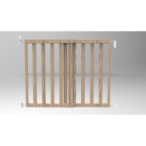 Poarta de siguranta extensibila MCT, 64 X 100 cm, lemn natur, N93729 - Porti si Tarcuri de Siguranta - Mercaton Store