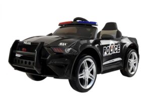 Masina de Politie electrica pentru copii, cu telecomanda, 2 motoare MCT 4781, negru
