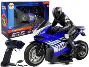 Motocicleta albastra RC sport, cu telecomanda 2.4G si 35m MCT 9072 - Jucarii cu Telecomanda - Mercaton Store