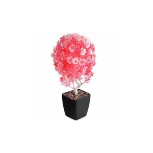 Planta decorativa artificiala roz, ghiveci cu flori, 35 cm, GLN 427A