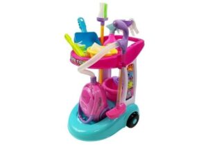 Set carucior de curatenie cu aspirator pentru copii, Cleaning Trolley, cu Accesorii de jucarie, Multicolor MCT 4827 - Jucarii interactive - Mercaton Store