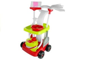 Set carucior de curatenie pentru copii, Cleaning Trolley, cu 8 Accesorii de jucarie, Multicolor MCT 3560 - Jucarii interactive - Mercaton Store