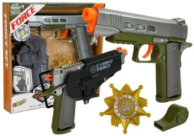 Set de joaca pentru copii, pistol cu toc, insigna si fluier de armata MCT 7869 - Jucarii interactive - Mercaton Store