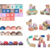 Set oras tip puzzle, din lemn pentru copii, blocuri cu numere si litere, 162 buc MCT 9829 - Puzzle - Mercaton Store
