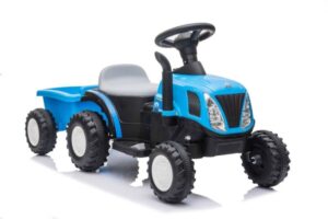 Tractor electric cu remorca pentru copii, albastru MCT 9331
