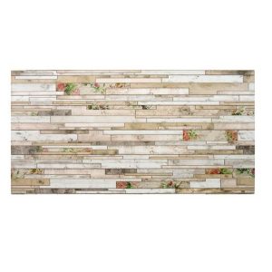 Panou decorativ, PVC, model piatra 3D, flori roz, 96x48.5cm - Placi decorative - Mercaton Store