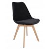 Scaun stil scandinav, lemn, velur, negru, 49x60x82 cm, Bari - Scaune pentru Casa - Mercaton Store