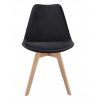 Scaun stil scandinav, lemn, velur, negru, 49x60x82 cm, Bari - Scaune pentru Casa - Mercaton Store