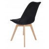Scaun stil scandinav, lemn, velur, negru, 49x60x82 cm, Bari - Scaune pentru Casa - Mercaton Store