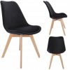 Scaun stil scandinav, lemn, velur, negru, 49x60x82 cm, Bari - Scaune pentru Casa - Mercaton Store