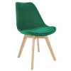 Scaun stil scandinav, lemn, velur, verde, 49x60x82 cm, Bari - Scaune pentru Casa - Mercaton Store
