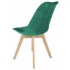 Scaun stil scandinav, lemn, velur, verde, 49x60x82 cm, Bari - Scaune pentru Casa - Mercaton Store