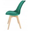Scaun stil scandinav, lemn, velur, verde, 49x60x82 cm, Bari - Scaune pentru Casa - Mercaton Store