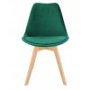 Scaun stil scandinav, lemn, velur, verde, 49x60x82 cm, Bari - Scaune pentru Casa - Mercaton Store