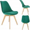 Scaun stil scandinav, lemn, velur, verde, 49x60x82 cm, Bari - Scaune pentru Casa - Mercaton Store