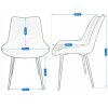 Scaun stil scandinav, metalic, velur, gri, 53x63x83 cm, Misty - Scaune pentru Casa - Mercaton Store