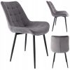 Scaun stil scandinav, metalic, velur, gri, 53x63x83 cm, Misty - Scaune pentru Casa - Mercaton Store