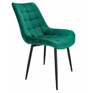 Scaun stil scandinav, metalic, velur, verde, 53x63x83 cm, Misty - Scaune pentru Casa - Mercaton Store