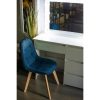 Scaun stil scandinav, velur si PU, albastru marin, 43x54x81 cm, Colin - Scaune pentru Casa - Mercaton Store