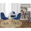 Scaun stil scandinav, velur si PU, albastru marin, 43x54x81 cm, Colin - Scaune pentru Casa - Mercaton Store