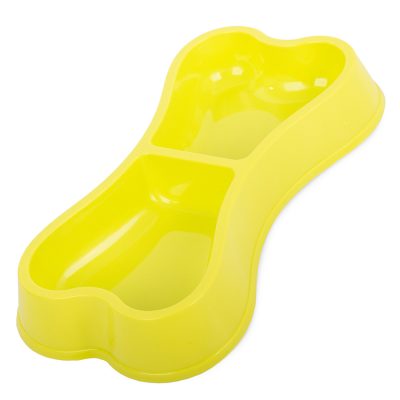 Castron dublu pentru hranire animale de companie, 0.15 L, Galben - Castroane si Adapatoare Animale - Mercaton Store