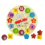 Ceas din lemn educativ si decorativ pentru copii, Multicolor, MCT-TY101 - Diverse - Mercaton Store