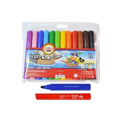 Set 12 carioci lavabile, 2.5 mm, Multicolore, MCT-KOH1282 - Accesorii pentru scoala - Mercaton Store