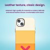 Husa de protectie din piele ecologica rezistenta la socuri pentru Iphone 14, Portocaliu - Huse Telefon - Mercaton Store