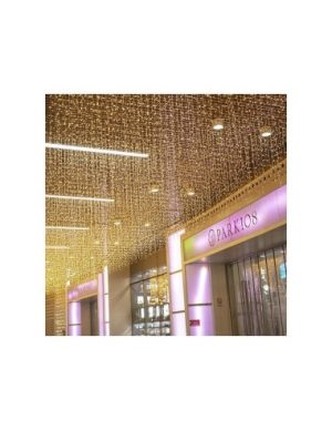 Instalatie de Craciun, tip perdea franjurata cu lumina led albastra, 360 leduri, 8M, MCT-CH029P - Instalatii de Craciun - Mercaton Store