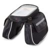 Geanta de transport cu 3 compartimente si 2 buzunare mici, Rezistenta la Apa, Montare pe cadrul bicicletei, Velcro, Negru - Unelte si Suporti Biciclete - Mercaton Store