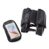 Geanta de transport cu 3 compartimente si 2 buzunare mici, Rezistenta la Apa, Montare pe cadrul bicicletei, Velcro, Negru - Unelte si Suporti Biciclete - Mercaton Store