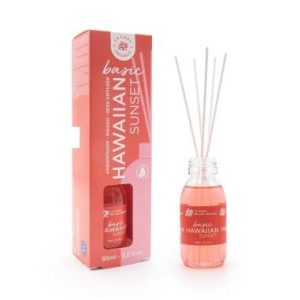 Odorizant de camera, cu betisoare de rattan, Basic, miros Hawaiian, 95ml - Parfum de Camera - Mercaton Store