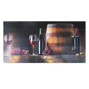 Panou decorativ, PVC, model vin, maro si negru, 96×48.5 cm