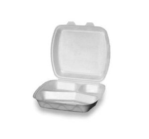 Set 100 caserole polistiren 3 compartiment, 24 x 21 x 7 cm - Caserole si Cutii Alimente - Mercaton Store