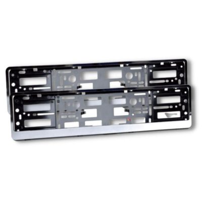 Set 2 buc Suport Premium numar inmatriculare auto, Cromat, PVC - Suport Numar - Mercaton Store
