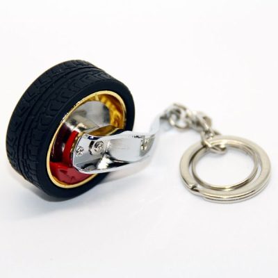 Breloc metalic anticoroziv,  model roata auto tunning cu janta si disc de frana, 10 x 3.5 x 2 cm, Auriu - Brelocuri - Mercaton Store