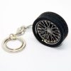 Breloc metalic anticoroziv,  model roata auto tunning cu janta si disc de frana, 10 x 3.5 x 2 cm, Negru - Brelocuri - Mercaton Store