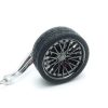 Breloc metalic anticoroziv,  model roata auto tunning cu janta si disc de frana, 10 x 3.5 x 2 cm, Negru - Brelocuri - Mercaton Store