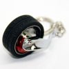 Breloc metalic anticoroziv,  model roata auto tunning cu janta si disc de frana, 10 x 3.5 x 2 cm, Negru - Brelocuri - Mercaton Store