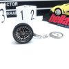 Breloc metalic anticoroziv,  model roata auto tunning cu janta si disc de frana, 10 x 3.5 x 2 cm, Negru - Brelocuri - Mercaton Store