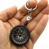 Breloc metalic anticoroziv,  model roata auto tunning cu janta si disc de frana, 10 x 3.5 x 2 cm, Negru - Brelocuri - Mercaton Store