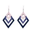 Cercei cu forma geometrica din lemn, 3 romburi, Mov, 11 x 6 cm - Seturi Cercei - Mercaton Store Cercei cu forma geometrica din lemn, 3 romburi, Mov, 11 x 6 cm - Seturi Cercei - Mercaton Store
