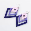 Cercei cu forma geometrica din lemn, 3 romburi, Mov, 11 x 6 cm - Seturi Cercei - Mercaton Store Cercei cu forma geometrica din lemn, 3 romburi, Mov, 11 x 6 cm - Seturi Cercei - Mercaton Store