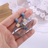 Cercei cu forme geometrice, forma patrat, Albastru cu Auriu - Seturi Cercei - Mercaton Store