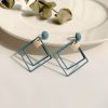 Cercei cu forme geometrice, forma patrat, Albastru cu Auriu - Seturi Cercei - Mercaton Store