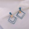 Cercei cu forme geometrice, forma patrat, Albastru cu Auriu - Seturi Cercei - Mercaton Store