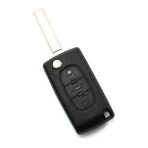 Citroen / Peugeot 307 - Carcasa tip cheie briceag 3 butoane, lama VA2-SH3, cu suport baterie, buton portbagaj - Carcase de chei - Mercaton Store